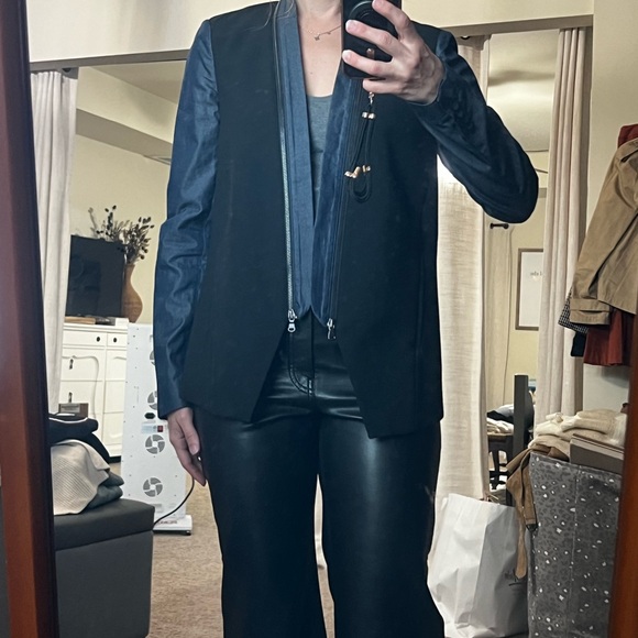 Tibi black and denim blazer - Picture 3 of 5